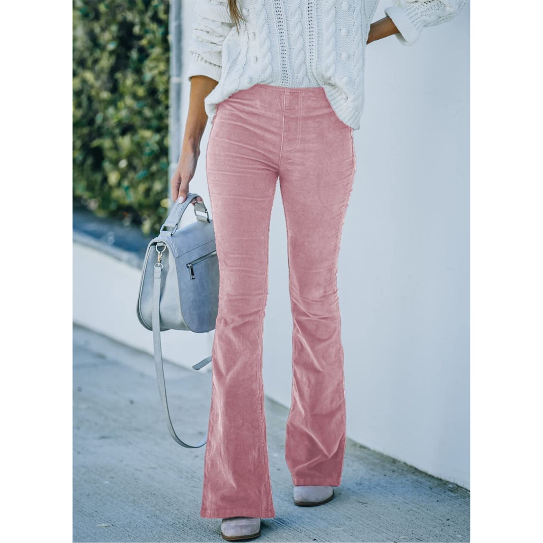 Casual High-Waisted Wide Leg Corduroy Pants for Women