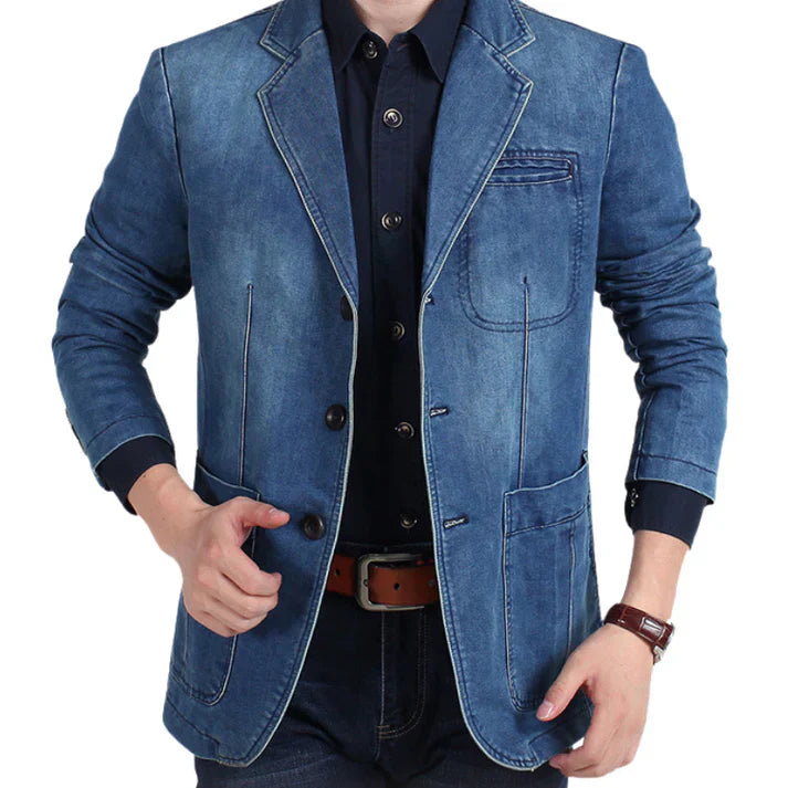Aiden | Men's Stylish Denim Blazer for Formal and Casual Wear