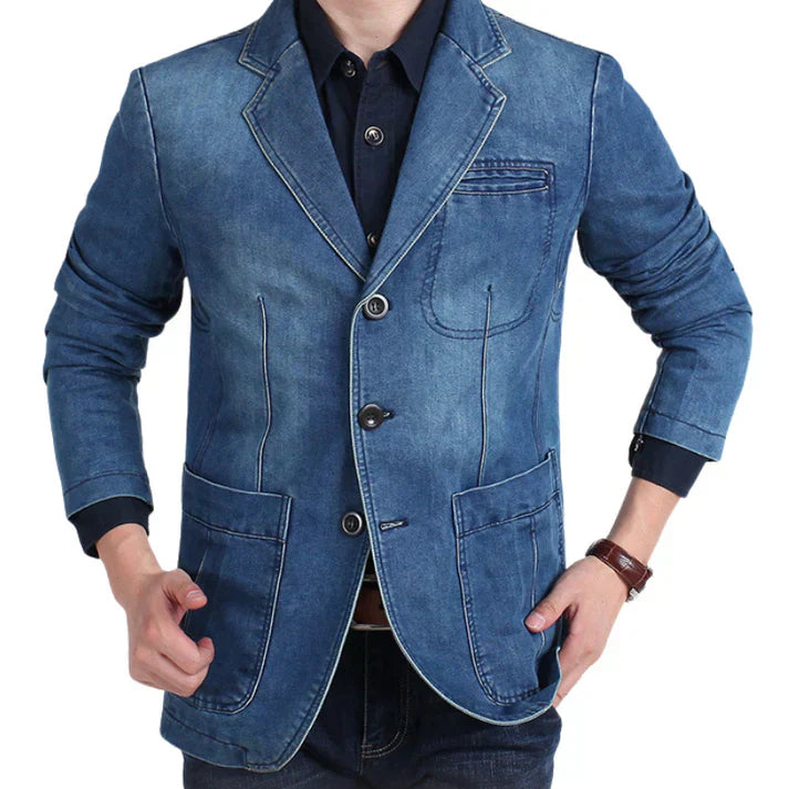 Aiden | Men's Stylish Denim Blazer for Formal and Casual Wear