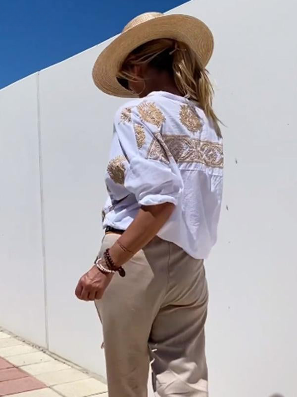 Lena - Stylish embroidered blouse