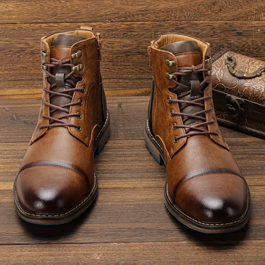 Aiden | Men's Retro Leather Lace-Up Boots