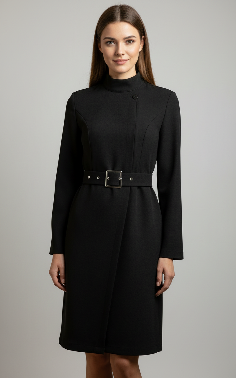 Camille | Women's Belted Midi Coat Dress for Winter