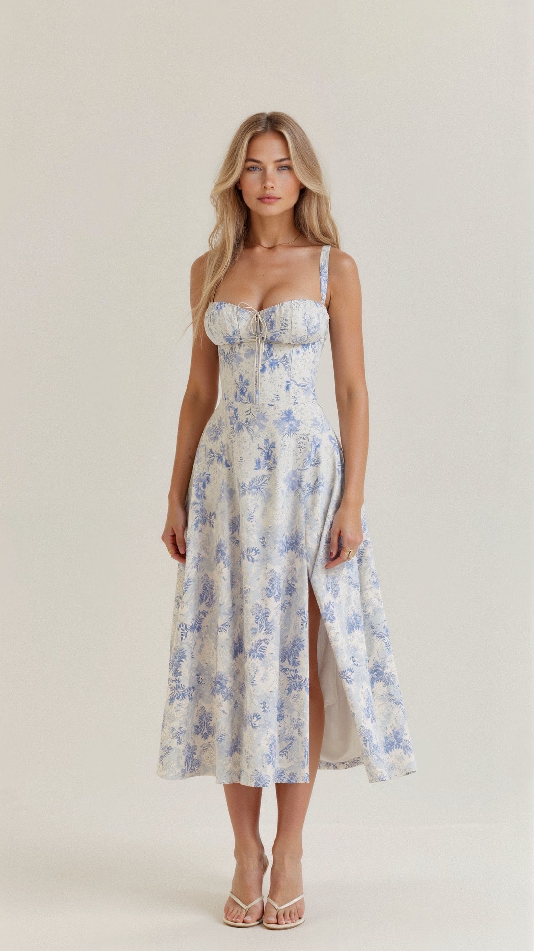 Bonnie | Chic Floral Midi Corset Dress