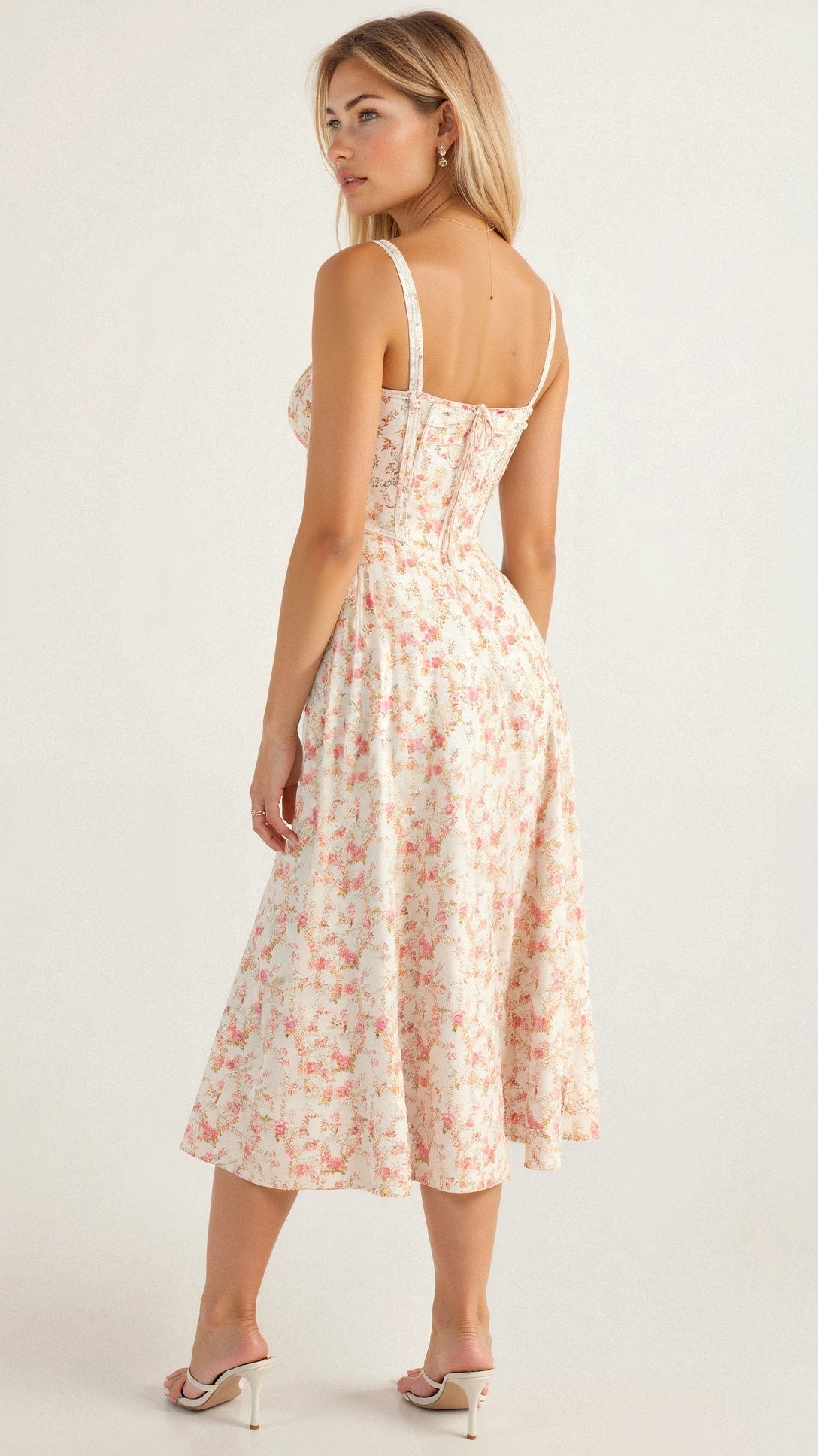 Bonnie | Chic Floral Midi Corset Dress